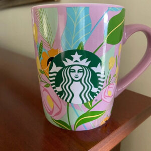 Starbucks 2020 Pink Floral 10 oz Coffee Tea Mug Cup Collectible